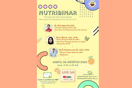 Nutrition Webinar dengan Tema Menjaga Pola Hidup Sehat dengan Menerapkan Gizi Seimbang di Era New Normal