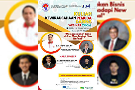 KEMENPORA dan UAI Mendorong Millenial Berbisnis di Era New Normal