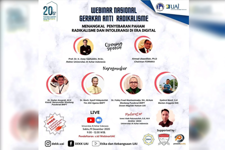 Webinar Nasional Gerakan Anti Radikalisme: “Menangkal Penyebaran Paham Radikalisme dan Intoleransi di Era Digital”